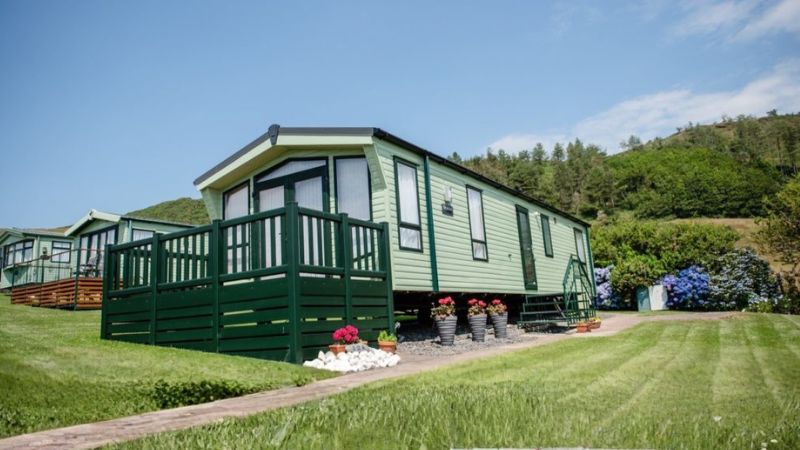 Luxury static caravan holiday homes sited at Green Meadow Holiday Park, in Aberystwyth.
