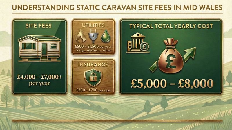 Static caravan annual pitch fees in Mid Wales