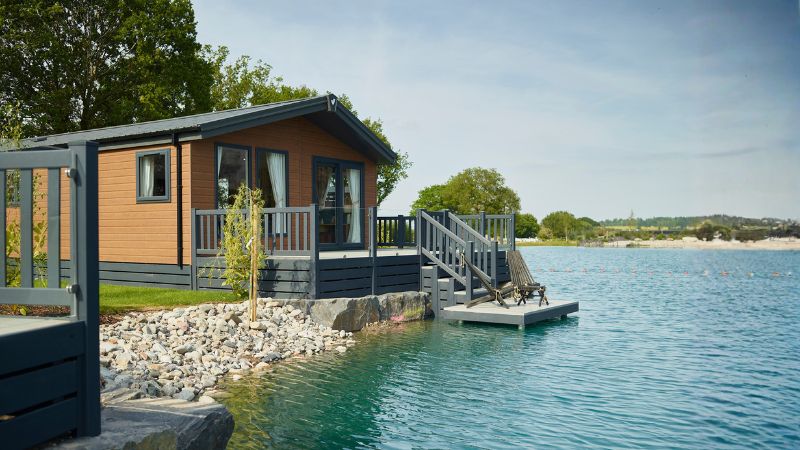 Holiday lodge at Green Meadow, an owners-only holiday park near Aberystwyth, Mid Wales