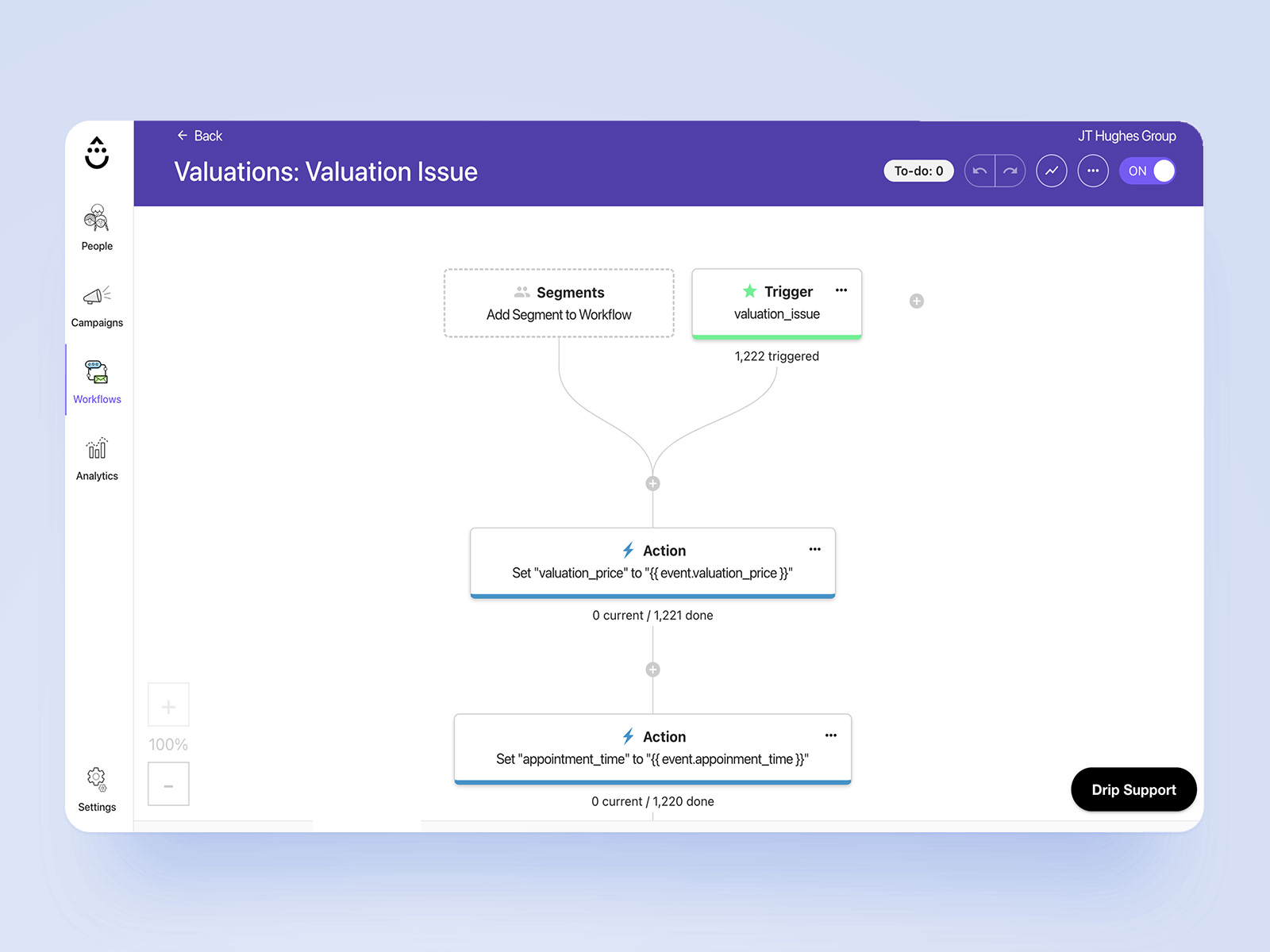 Workflow for valuation automation